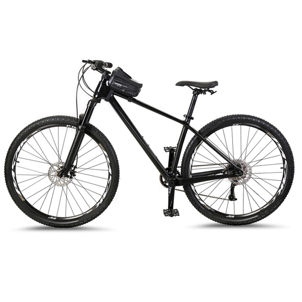 Rainproof Bike Bag Carbon Fiber PU Bicycle Front Cell Phone Holder with 6.8 Inch Touchscreen Top Tube Cycling MTB Accessories