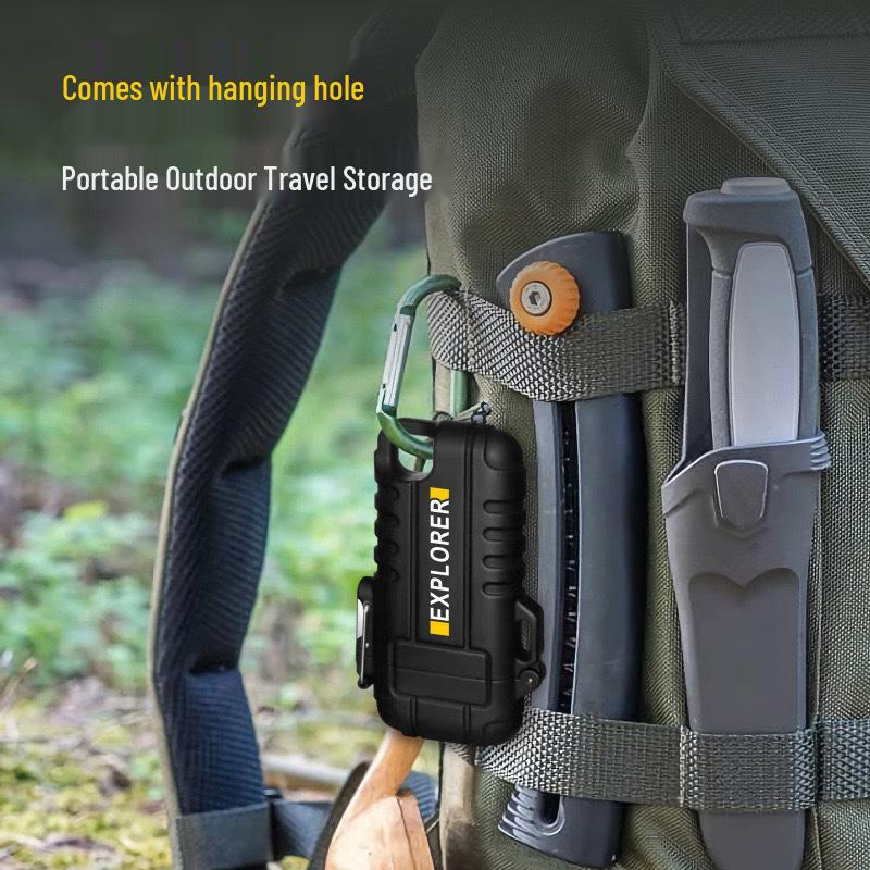 Outdoor Camping Waterproof Windproof Type-C Rechargeable Lanyard Lighter F37