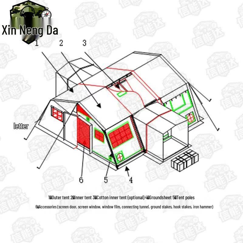 Xinnengda 30sqm Frame Tent & Accessories
