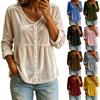 Women's Casual Velvet V-Neck Long Sleeve Top for Everyday Wear
