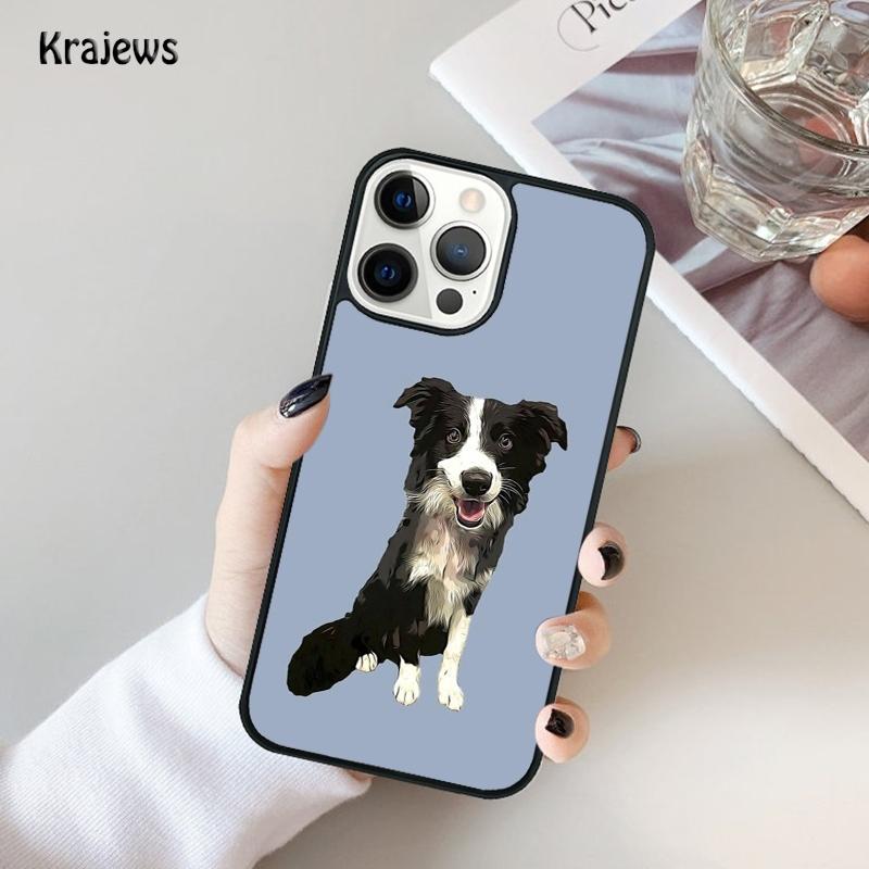 

Cartoon Border Collie Phone Case For iPhone 17 Air 16 15 14 Max Plus 11 12 13 Pro Max Phone Cover coque iPhone 13