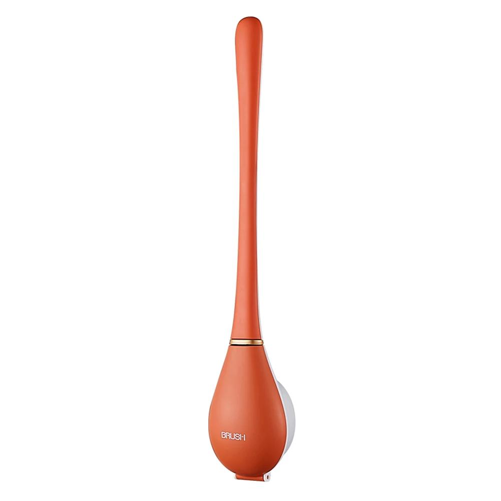 Modern Toilet Cleaning Brush&Holder Set Wall-Mounted Silicone Toilet Brush Long Handle Quick Drying Bathroom Accessories