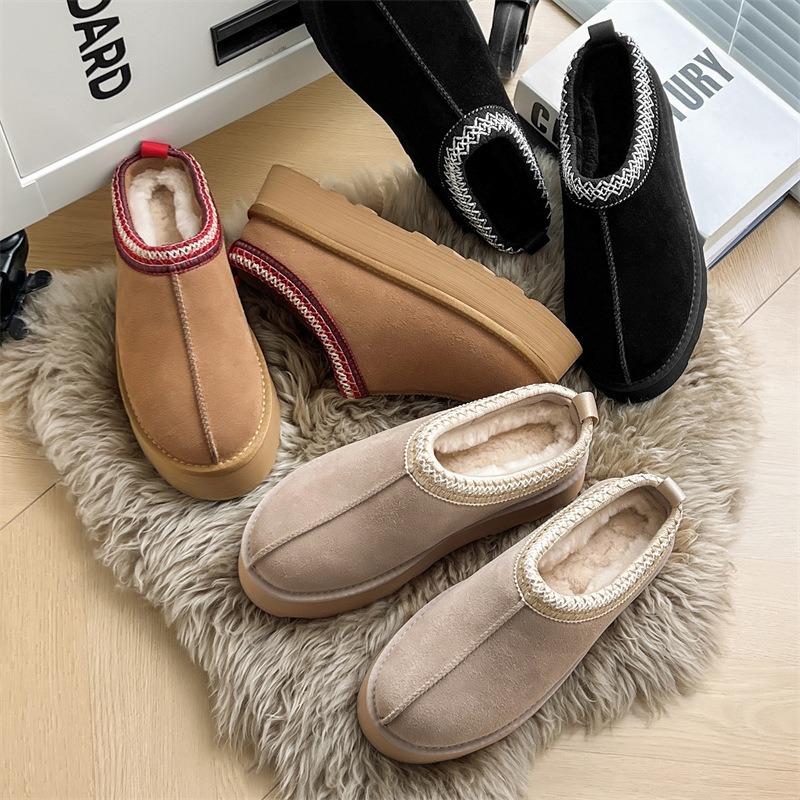 3276 all wool sangpotac snow boots autumn and winter women's casual low-top thick-soled one-pedal lazy shoes