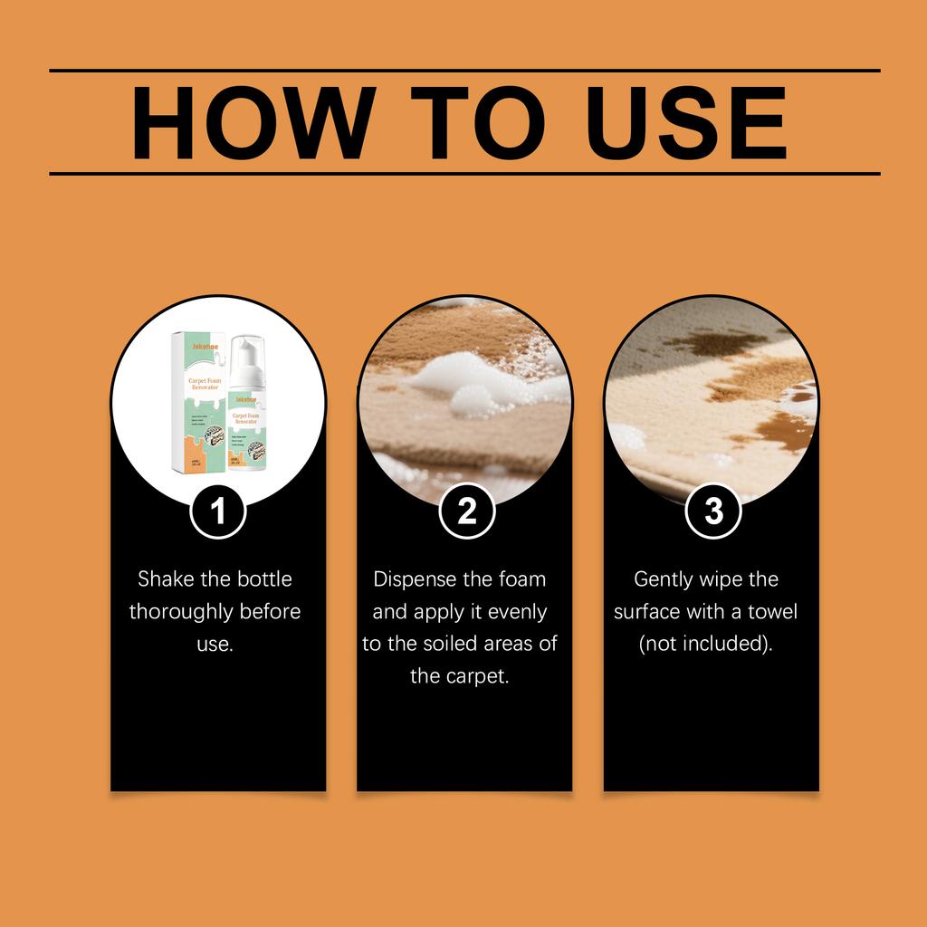 Home Office Carpet Foam Cleaner Rug Stain Remover Deep Cleaning Foam for Area Rugs Runners Carpet Tiles Gentle Fabric Refresh Cleaner