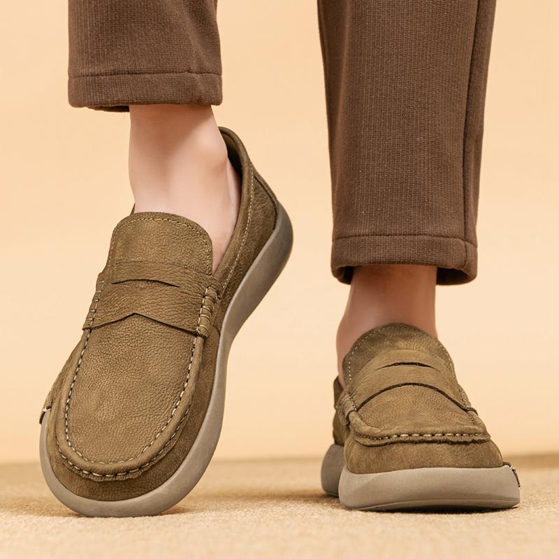 Fashion Spring Autumn New Men's Loafers High-quality Soles Comfortable Men's Walking Shoes Daily Commuting Men's Suede Leather Shoes