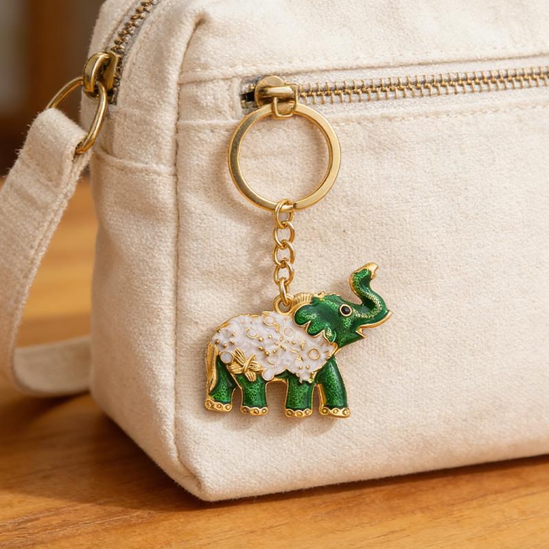 Vintage Colorful Elephant Keychain Creative Cute Animal Bag Car Key Ring For Men Women Gift