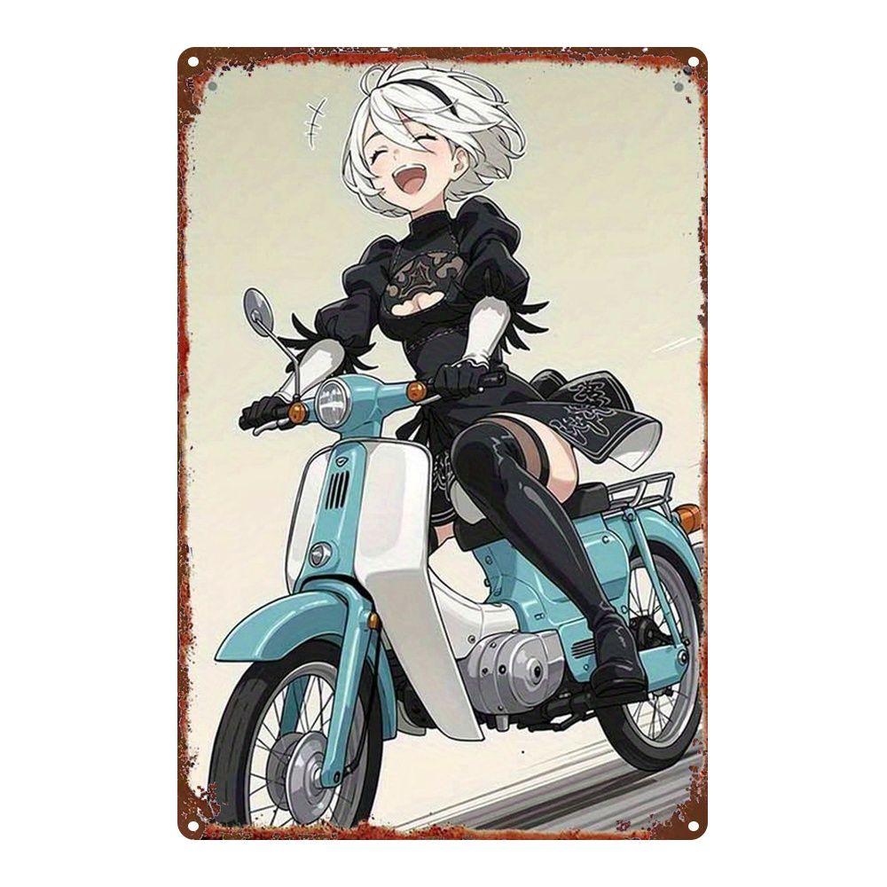 Retro Metal Tin Sign Car Engines & Characters Decor for Garage Man Cave 20x30 Cm
