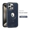 Luxusní neviditelný držák na prsten Stojan Magnetické kožené pouzdro pro iPhone 15 Pro Max 14 Pro 14 Plus 13 12 11 Pro Magsafe Pevný kryt