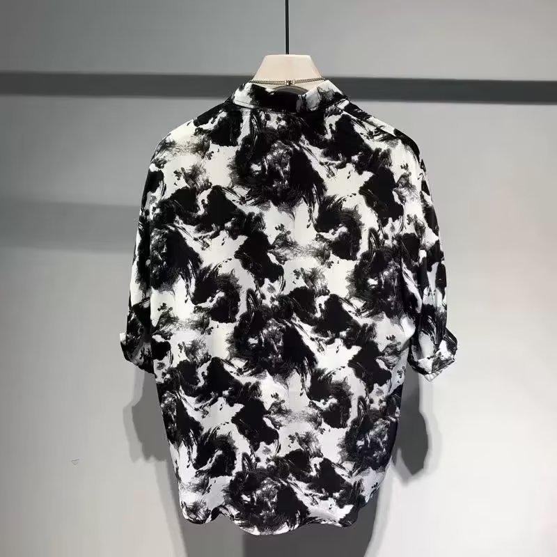 Trendy Men's Floral Beach Shirt with Half Sleeves