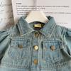 Girls' Casual Denim Dress with Lapel - New Spring & Autumn Fashion AQA025