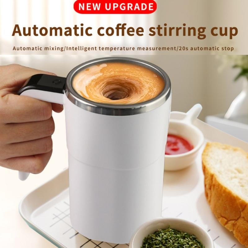 Stirring Mug 380ml Electric with LED Temperature Display Type C Fast Charging Auto Stirring Timer Coffee Cup Gift