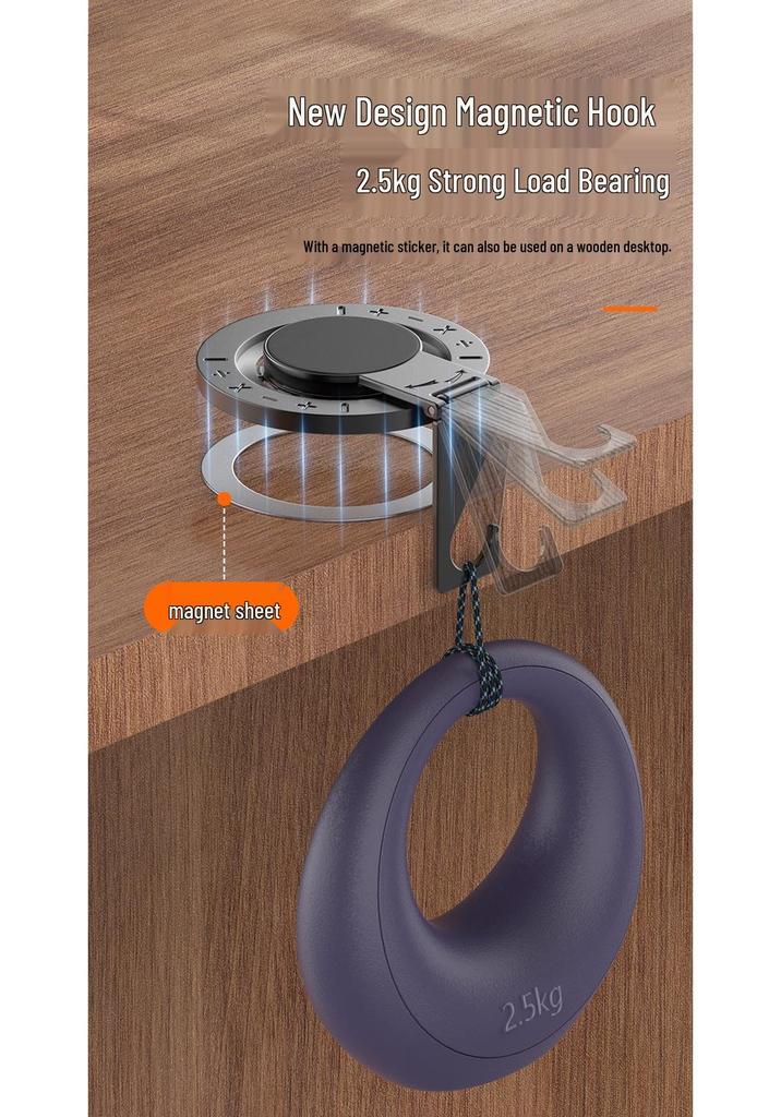 Support de téléphone universel à anneau magnétique en alliage de zinc, rotatif à 360°, avec crochet magnétique double face MagSafe