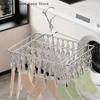 Windproof Steel Clothespin Laundry Hanger with Clothesline Dryer Multi-Function Bra Towel Rack Peg Hook for Drying Socks Clothes