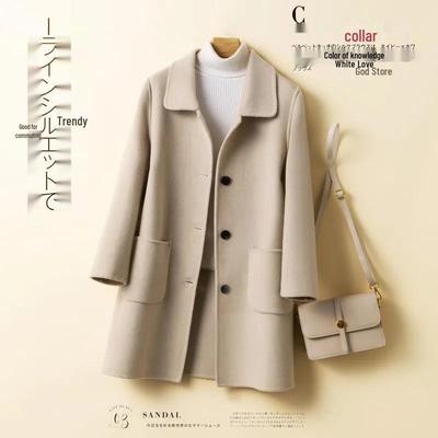 Women's Mid-length Woolen Coat - New Korean Style, Loose Fit, Plus Size, Slimming, Age-reducing (Autumn/Winter 2025)