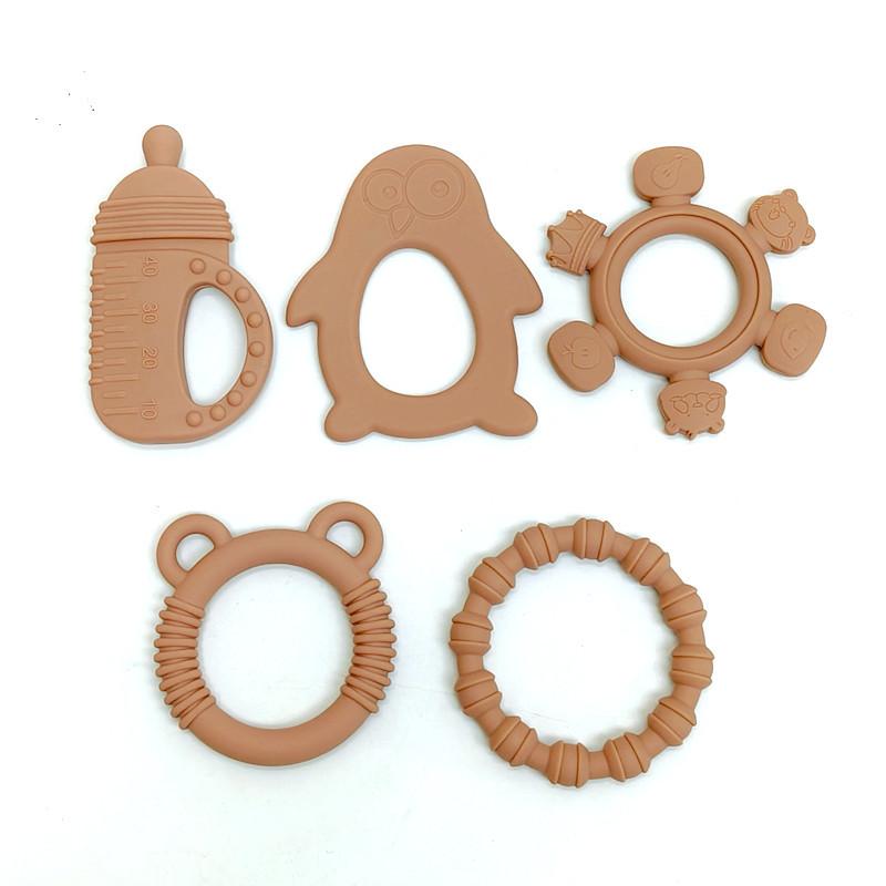 Non-Toxic Teether Toys Baby Food Grade Silicone Teething Stick Children Mouth Muscle Trainer