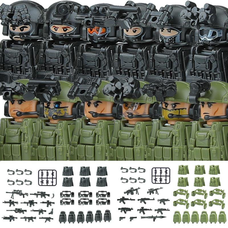 City SWAT Ghost Commando Figures Special Forces Figures Building Blocks UN Army Soldier Police Military Weapone Bricks Toys