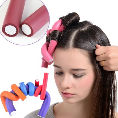 6Pcs Heatless Curling Rod Soft Sponge Hair Curler Roller Foam Bendy Twist Curls Tool Diy Hairstyling Hairdressing Tools