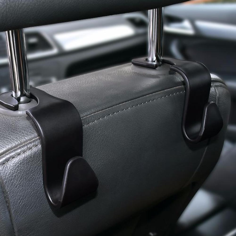 Multi Purpose Car Interior Seat Back Hook Hanger Vehicle Headrest Rear Rack Bag Holder(Black 4Pcs)