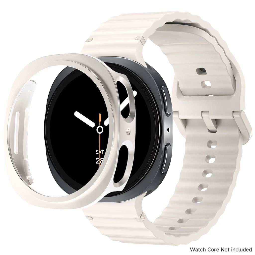 NEW PC Case+Silicone Band for Samsung Galaxy Watch 8 40mm 44mm Bracelet Hollowed Protector Cover For Galaxy Watch 8 Accessories