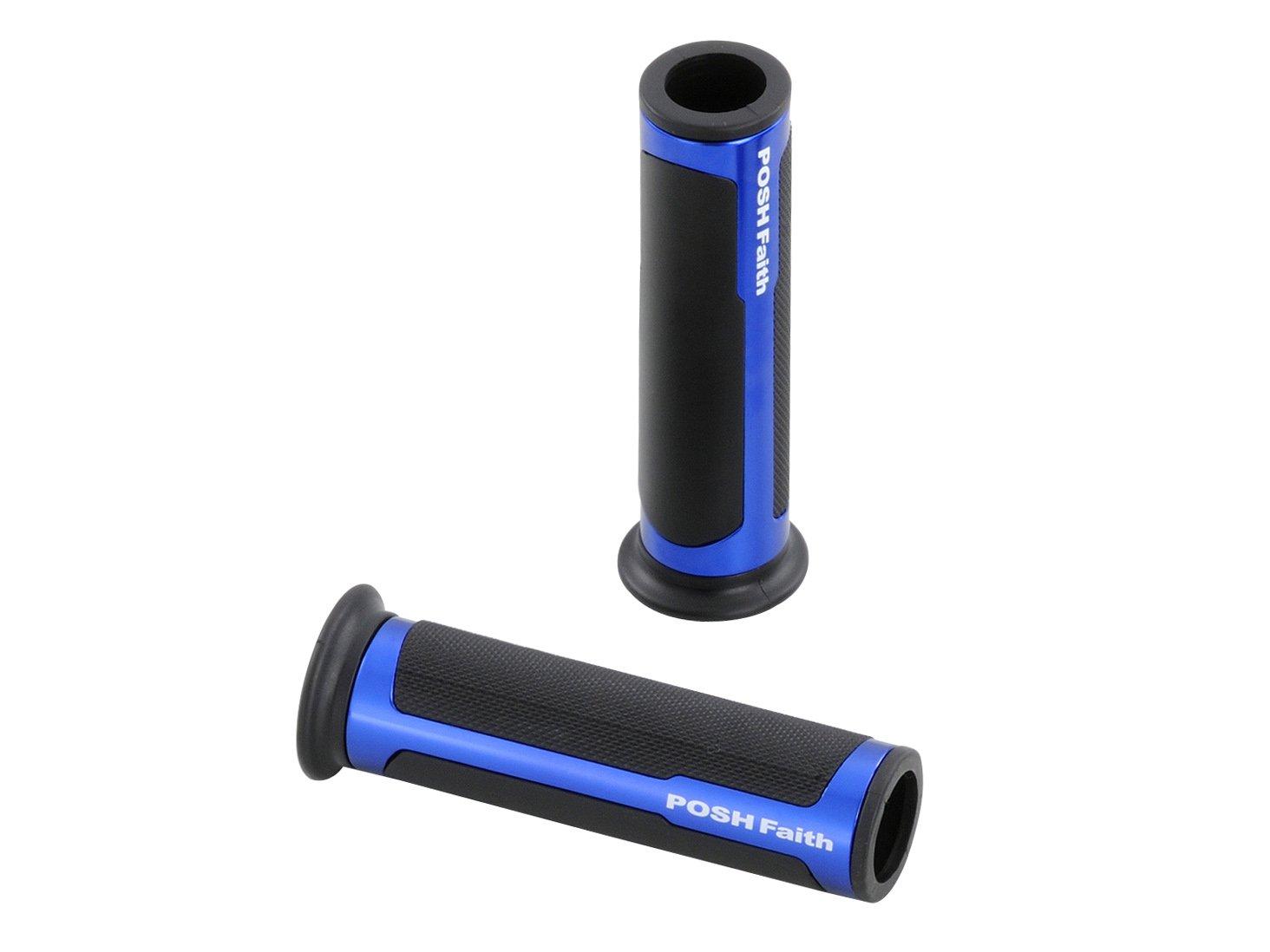 POSH FAITH Motorcycle Hybrid Left and Right for Motorcycle Grips, Grips, Set, 22.2mm Handlebars, Blue, 010672-01-10 синий
