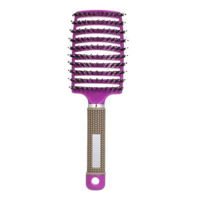 Curved Boar Bristle Hair Brush Massage Comb Detangling Hairbrush for Women