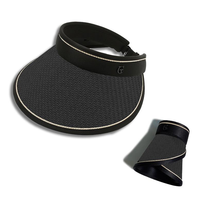 Vinyl Empty Top Hat Women'S Summer Sun Protection Straw Hat Uv Protection Big Brim Cycling Roll Sun Hat Uv Sun Hat