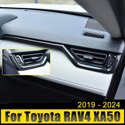 For Toyota RAV4 XA50 2019-2024 2024 2024 2024 2PCS ABS Car Interior Central Control Decoration Strip Modification Trim Sticker