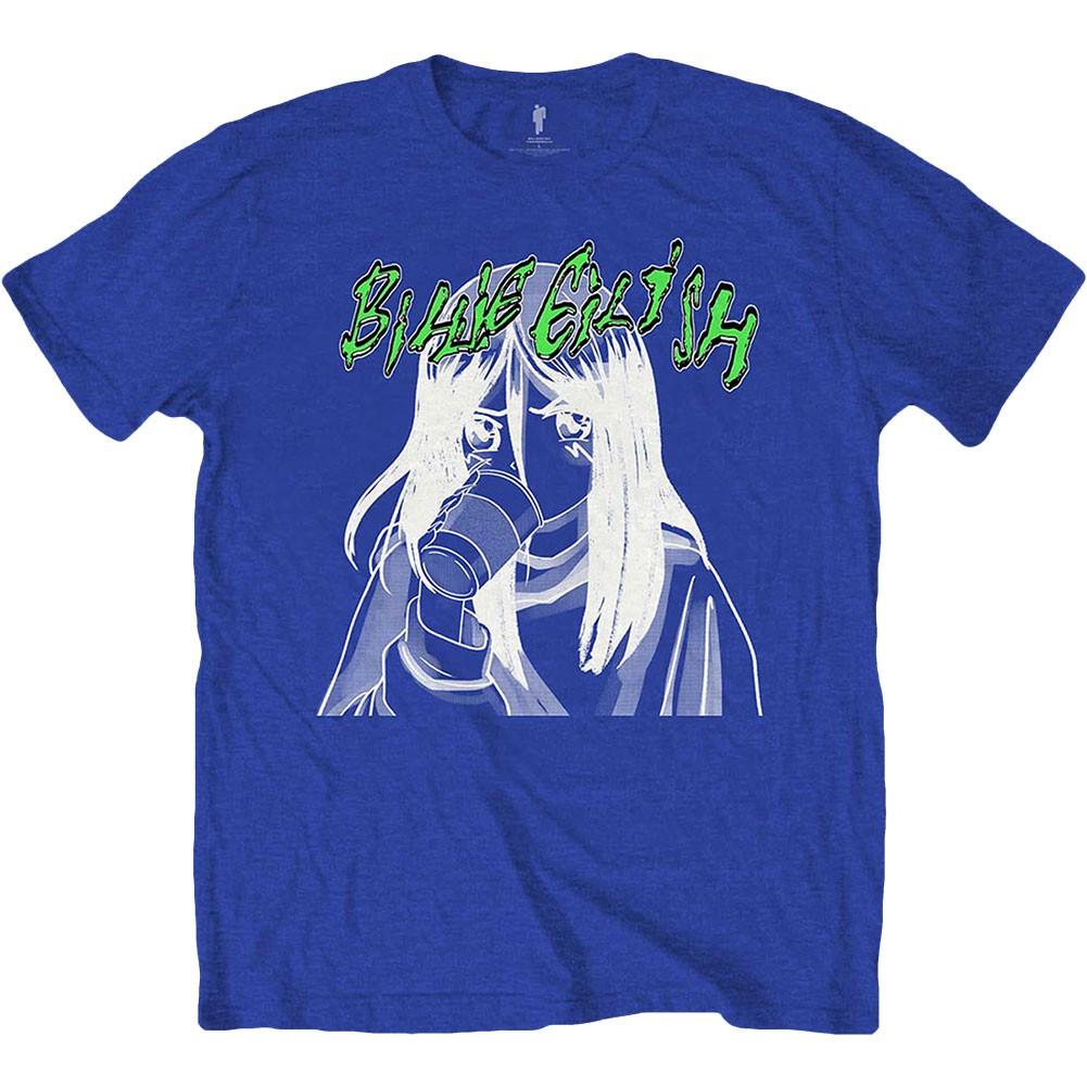Men s Billie Eilish Anime Drink Slim Fit T-shirt Large Blue S