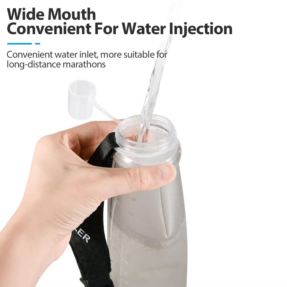 NEWBOLER 800/1000ml TPU Soft Water Bottle Ultra Lightweight Foldable Wristband Fixed Anti Slip Outdoor Running Soft Water Bottle 1