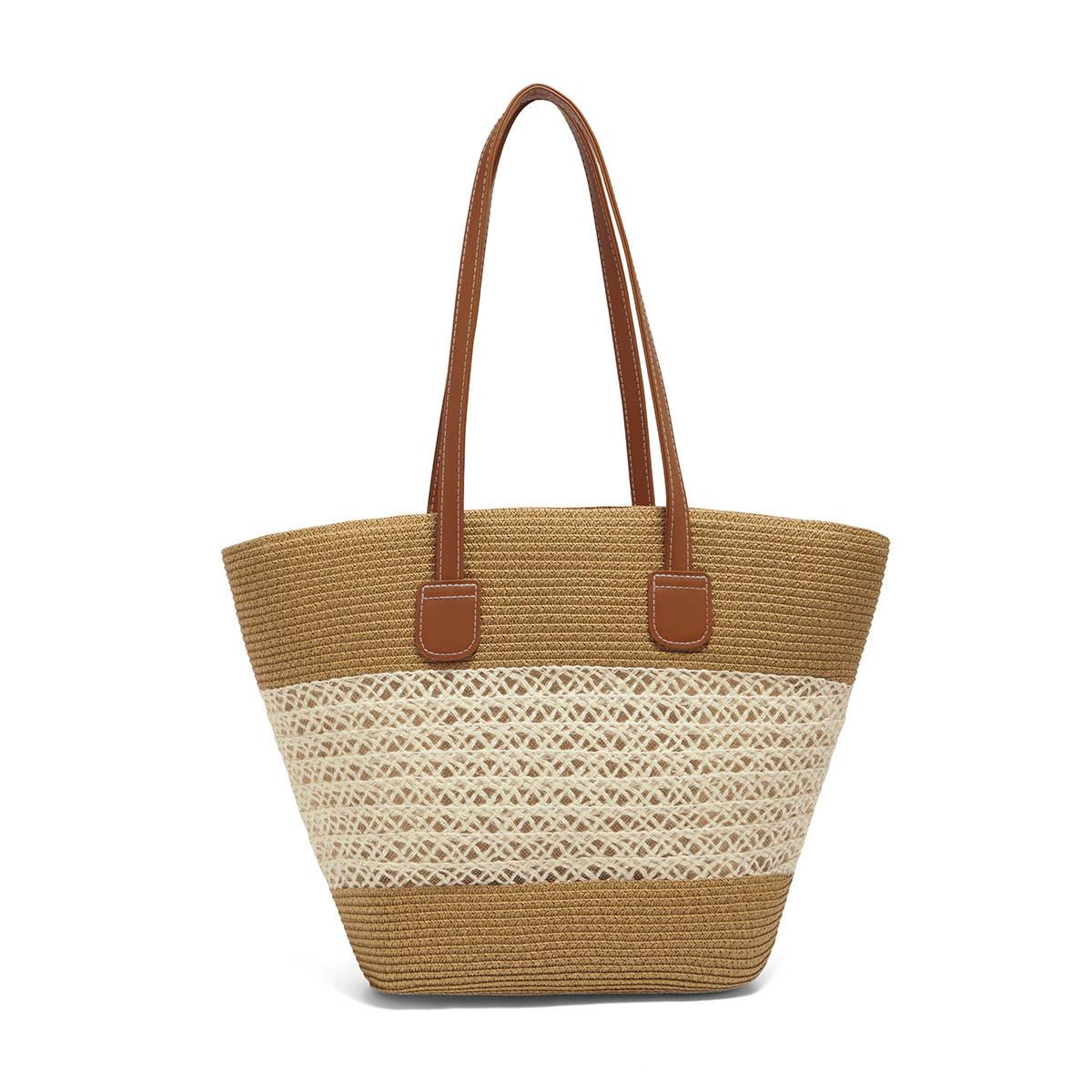 

FOXER 2026 New Summer Beach Straw Bag Women s Woven Tote Bag Casual Large Capacity Vacation Travel Shoulder Handbag for Ladies