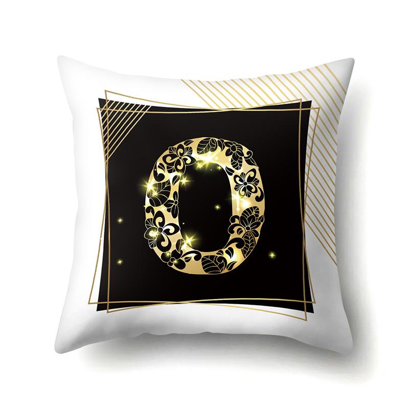 Polyester Pillowcase 26 English Letters Sofa Pillow Bedside Cushion Car Lumbar Cushion Office
