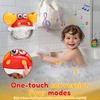 Crab Music Box Baby Bathroom Decor Bubble Machine Toy Waterproof Musical Box Adjustable Volume 12 Songs for Baby Birthday Gifts