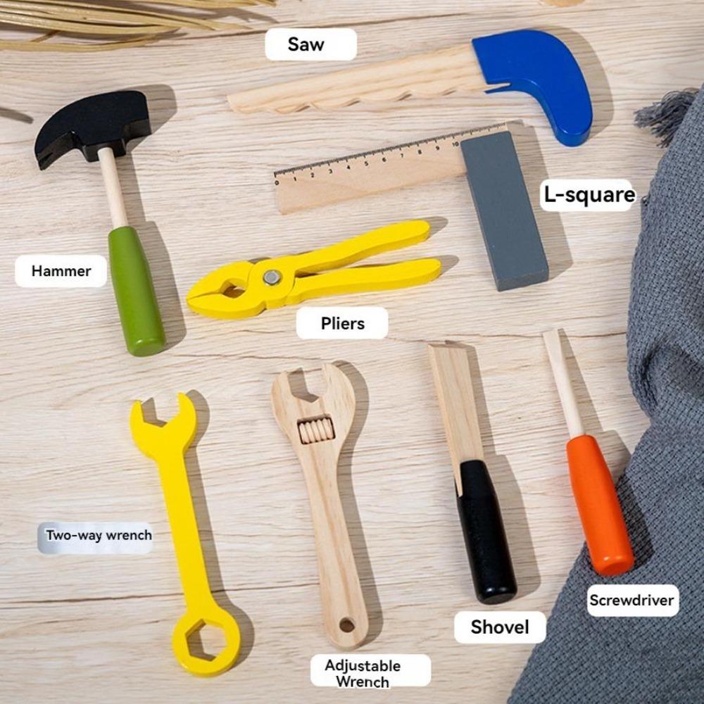 Children's Wood Montessori Early Educational Tool Box Toy Set Pretend Play Games Household Tools Baby Toys for Kids Boys Girls