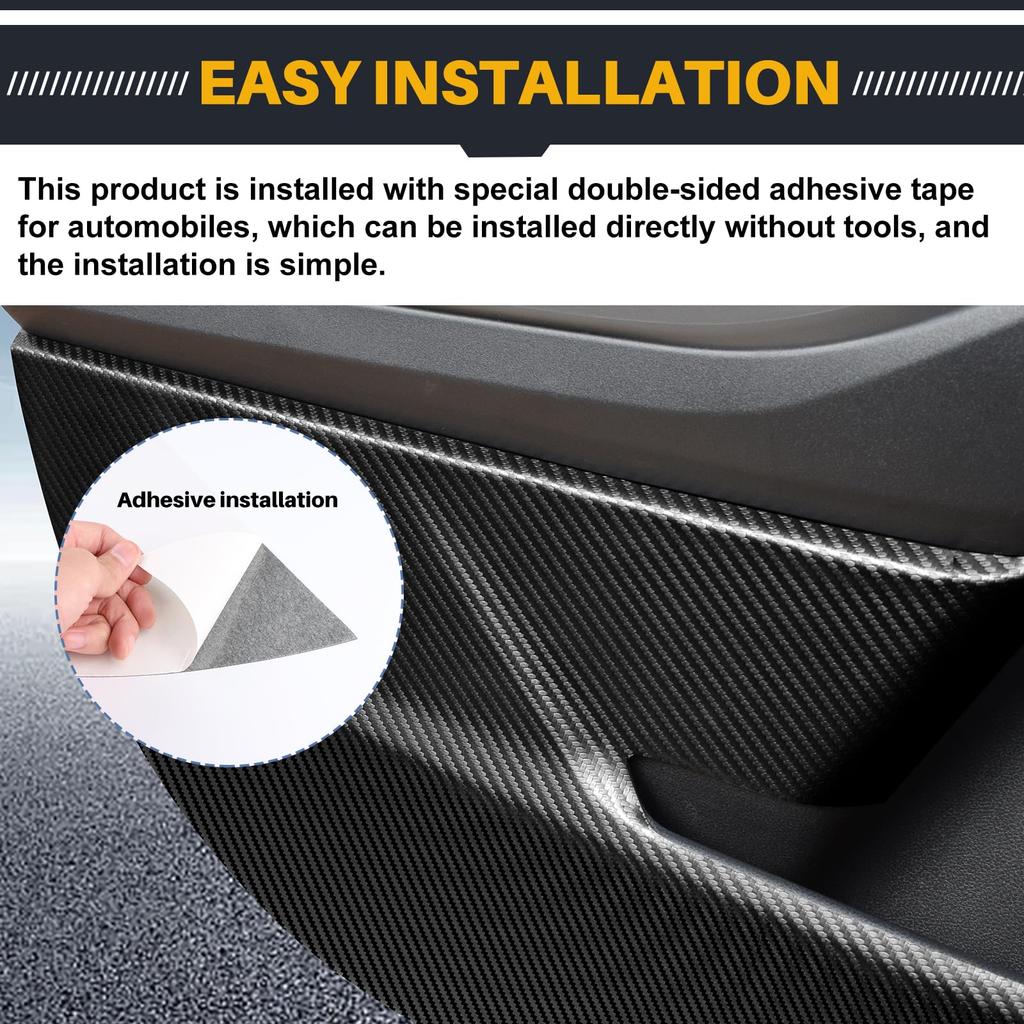 KUNGKIC Door Kick Guards for Subaru 3rd Generation Crosstrek GU Door Scratch and Stain Custom Interior Interior Carbon Fiber Look (2022, 2023, 2024,