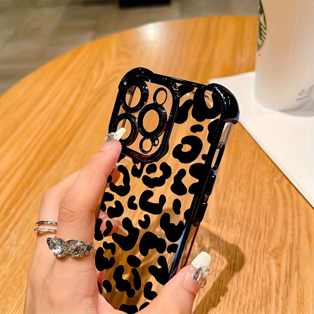 Leopard Pattern Transparent Phone Case Suitable for iPhone 17,16,15,14,13,12,11 Pro/Max/Plus Anti Drop and Shockproof Back Cover