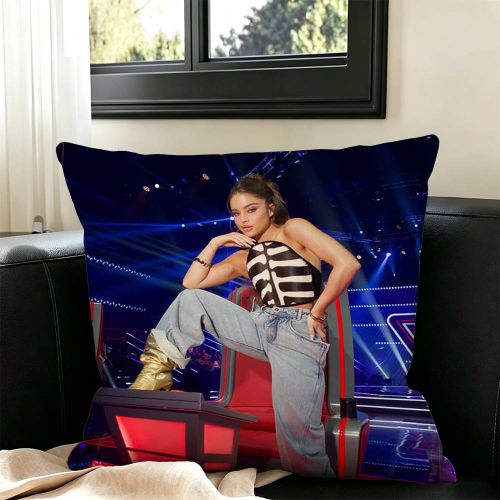 Israel Celebrity Noa Kirel  Square Double-Sided printed Pillow Case Bedroom Bedside Pillow Sofa Cushion Cover