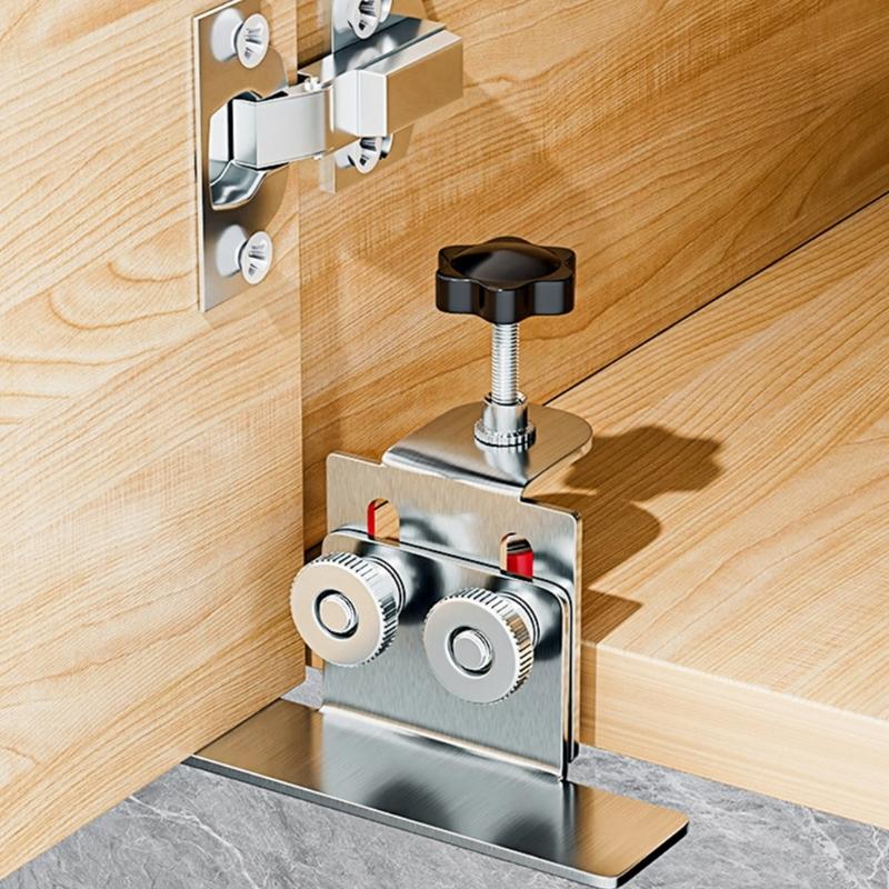 Werkzeug zur Positionierung und Montage von Schranktüren aus Edelstahl für effiziente Kleider- und Hängeschränke, präzise Vorrichtung