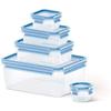 Clip Boxes&close Emsa - Pack of 5 - 3d Blue - Plastic - Dishwasher, Freezer, Microwave Safe