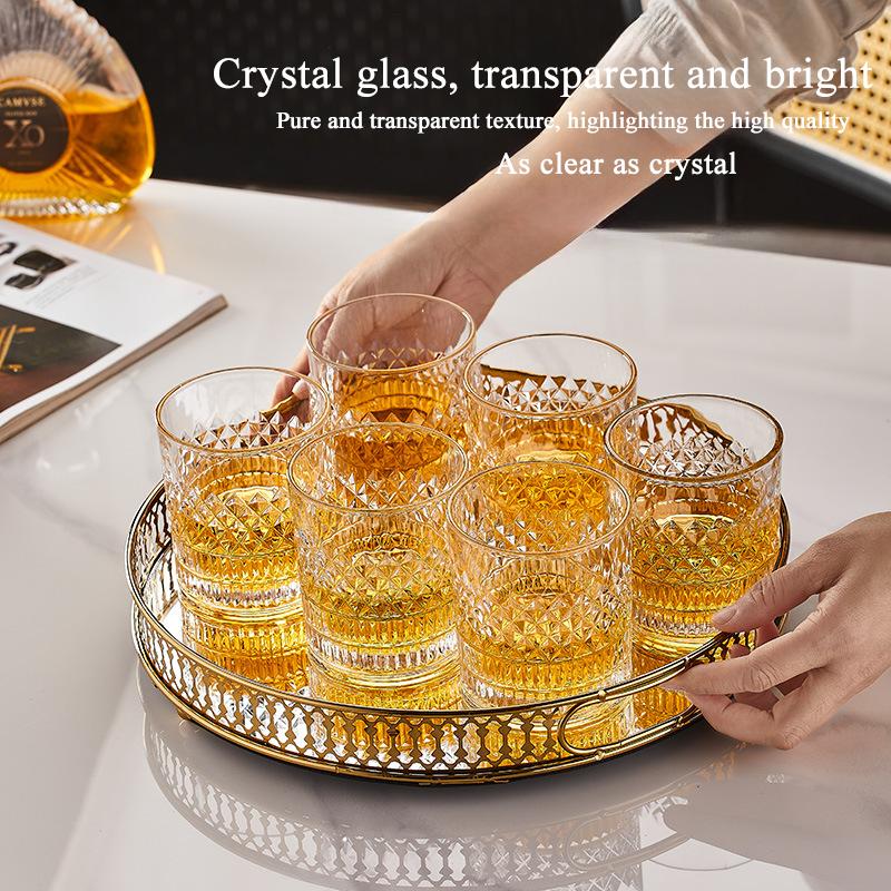 6-piece set with rotating cup holder, light luxury, high-end, for whiskey, water, beer, wine