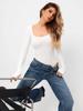 Body Y2K de Cuello Cuadrado y Manga Larga - Top de Verano Ajustado para Mujer