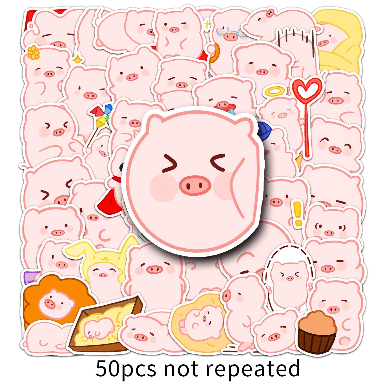 

50 Мультяшный Поросенок Милые Животные Детская Награда Декоративные Наклейки для Водной Кружки Чемодана