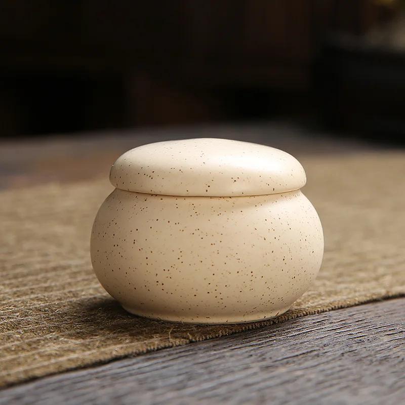 8 Colors Mini Tea Box Glazed Ceramic Jar Storage Boxes Pottery Airtight Coffee Kitchen Food Pots Ointment