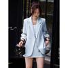 Women's Elegant Two-Piece Autumn Suit Set with Sleeveless Dress & Blazer