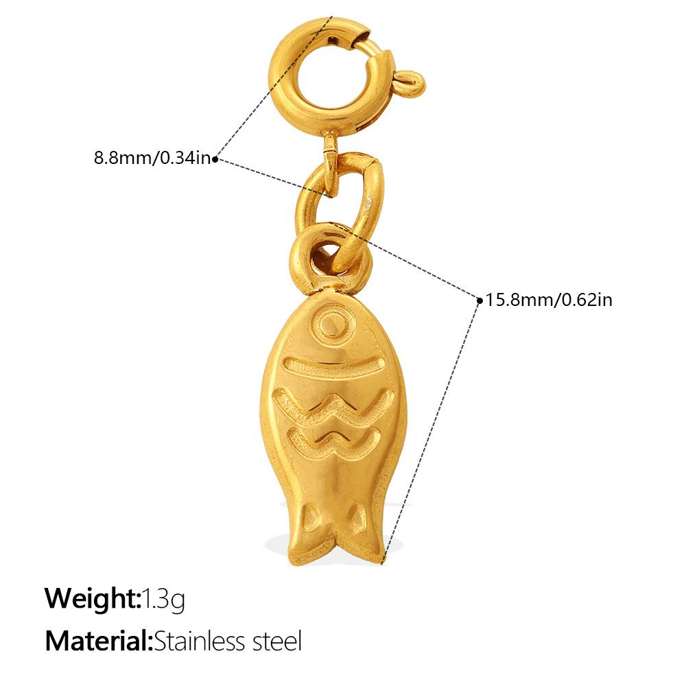 Ocean Series Beach Wind Diy Sea Turtle Sea Horse Shell Jewelry Buckle Pendant Stainless Steel Gold-Plated Accessories