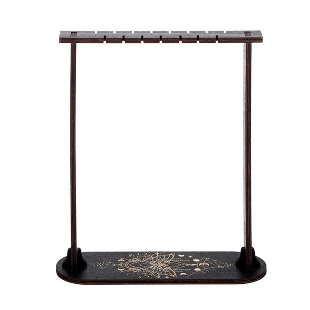 Wood Witch Rock Stone Stand Black Pendulum Crystal Display Holder Moon Phase Wiccan Supplies Incense Rack For Witchcraft Gift