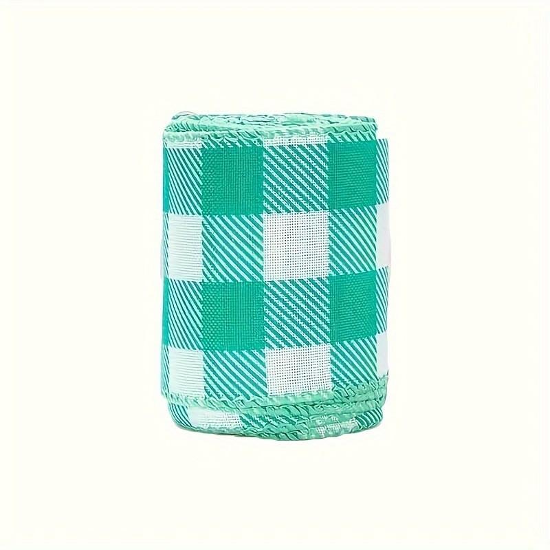 Colorful Wired Edge Ribbon 5 Yards In Pastel Checkered Design For Diy Crafting And Gift Wrapping