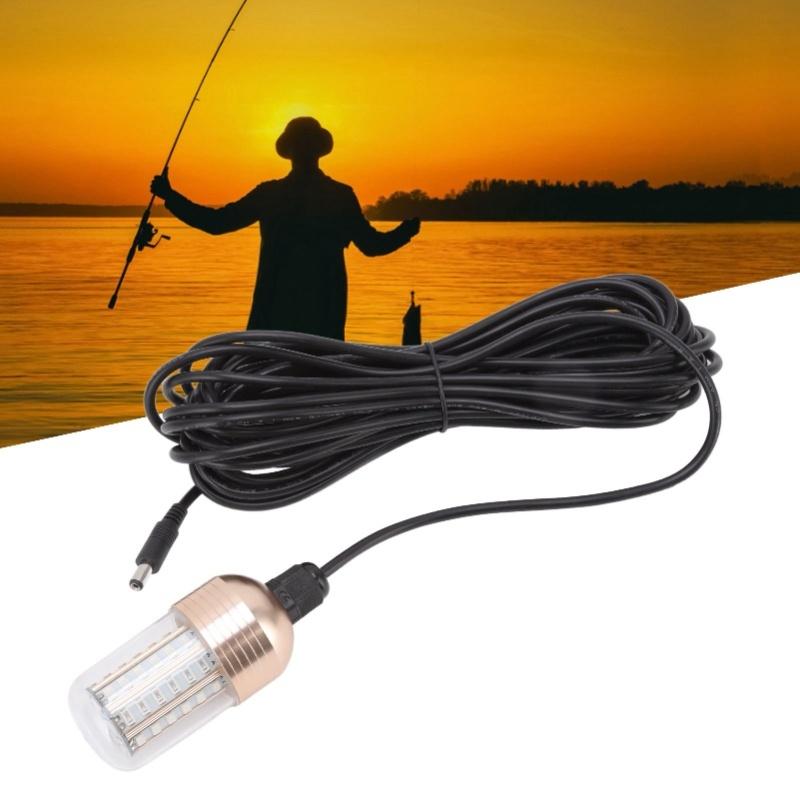LED Fishing Light Super Bright 60 LEDs 3000lm 30W IP68 Waterproof Underwater Night Fishing Lamp 12-60V White Light