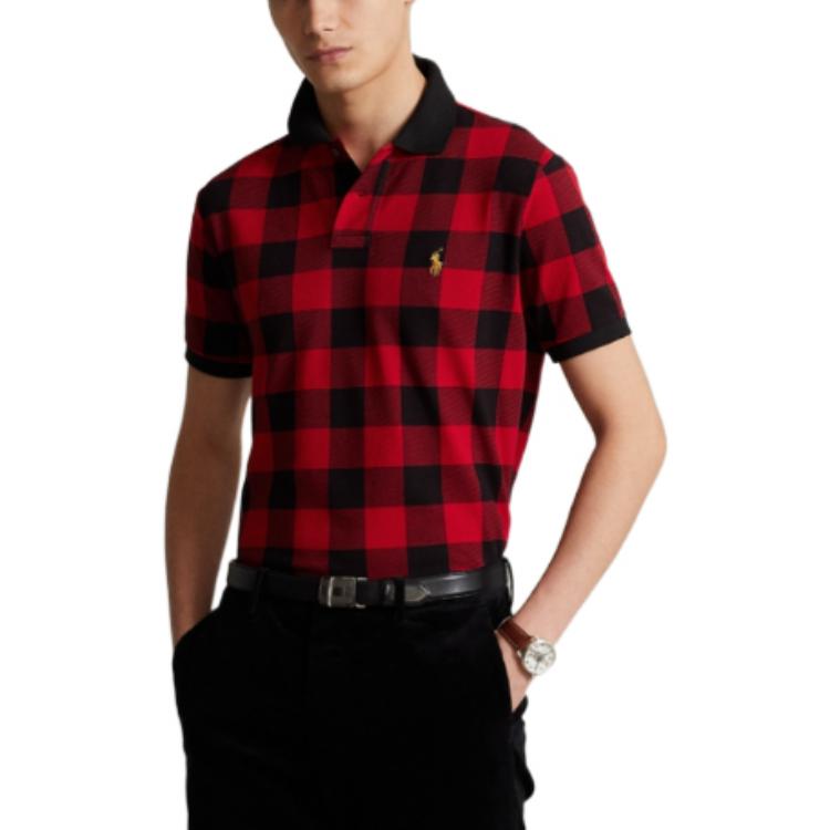 Polo Ralph Lauren FW22 Custom Slim Fit Check Logo Embroidered Short Sleeve Polo Shirt Men Polo Shirts MNPOKNI1N822035-620