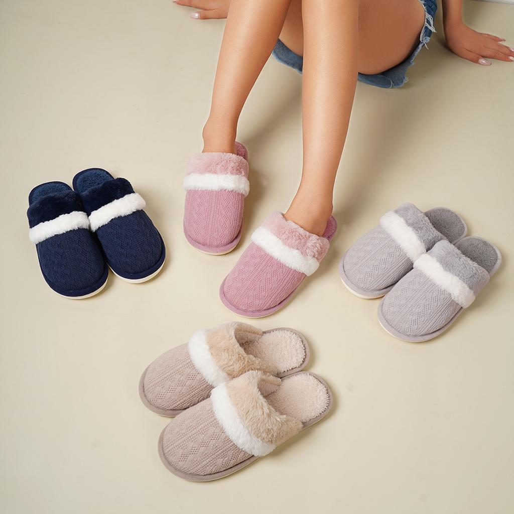 Winter Plush Slippers, Home Anti-slip Slippers, Men's and Women's Indoor Plush Cotton Slippers