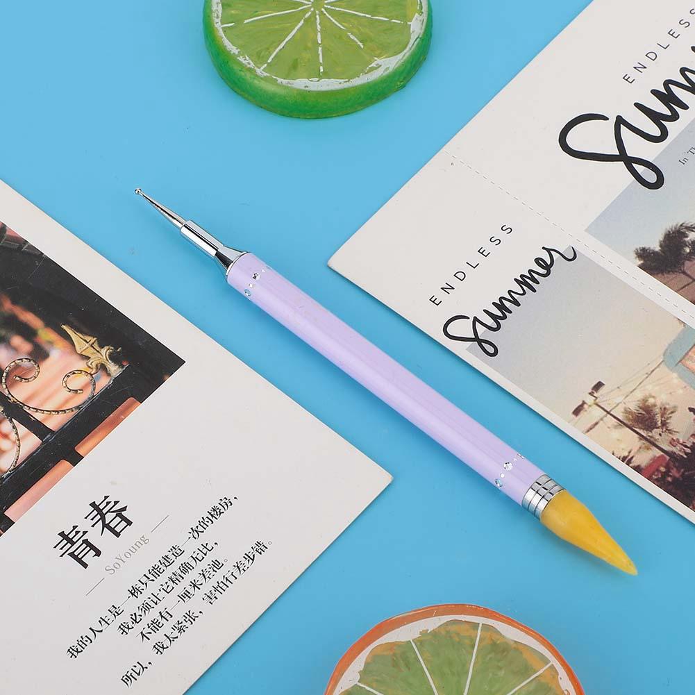 Dual Ended Nail Dotting Drawing Painting Pen Candy Color Nail Wax Stone Picker Manicure Purple